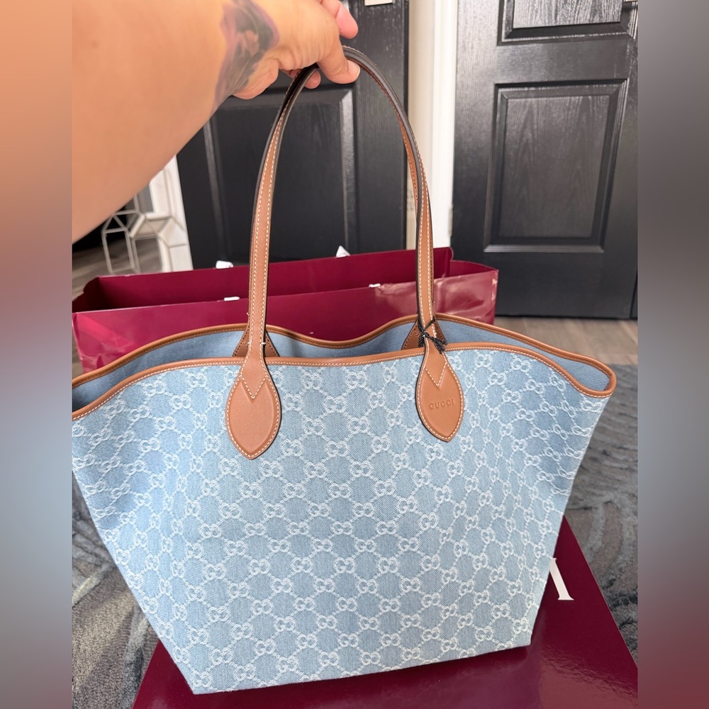 Gucci Totissima Large Blue Denim Tote Bag - BRAND NEW